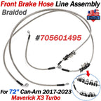 Braided Front Brake Hose Line Kit for Can-Am Maverick X3 Turbo (2017–2023)