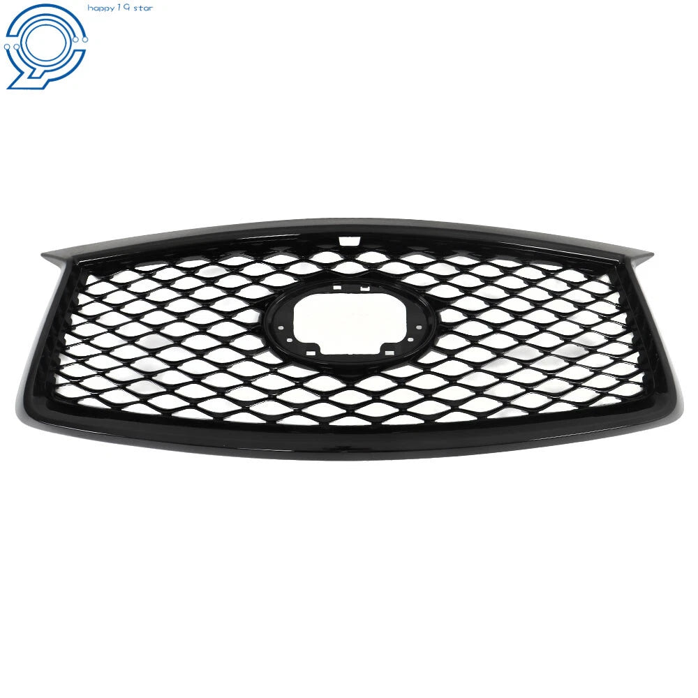 Front Upper Grille for Infiniti QX50 (2019-2023) Gloss Black with Camera Option