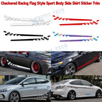 Checkered Car Side Door Edge Guard Protector Vinyl Stripe Decal (78.7")