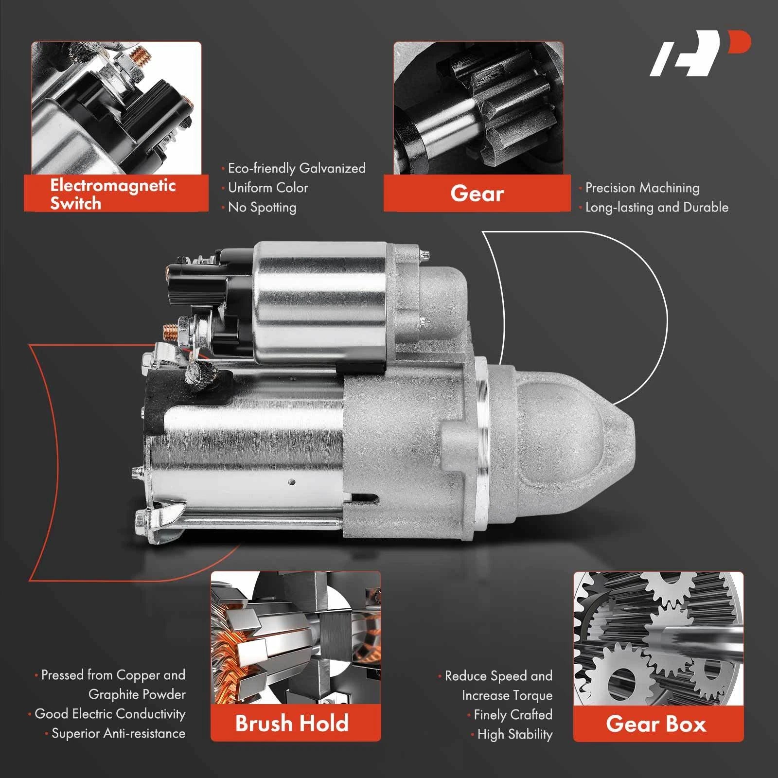Starter Motor for Chevy Equinox, Malibu, Impala, GMC Terrain (2010–2017)