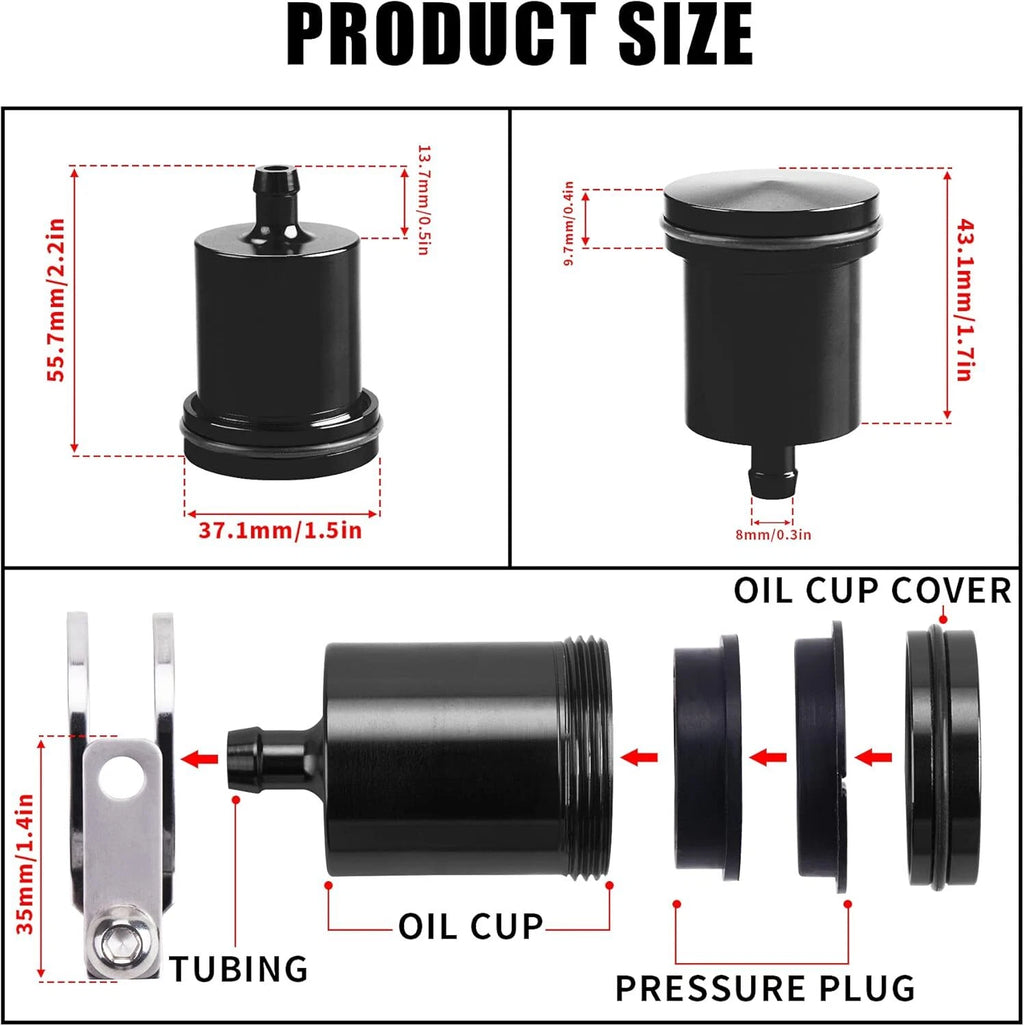 Rear Brake Fluid Reservoir for Yamaha YZF R1 R3 YZF R6 R25 (2015–2023)