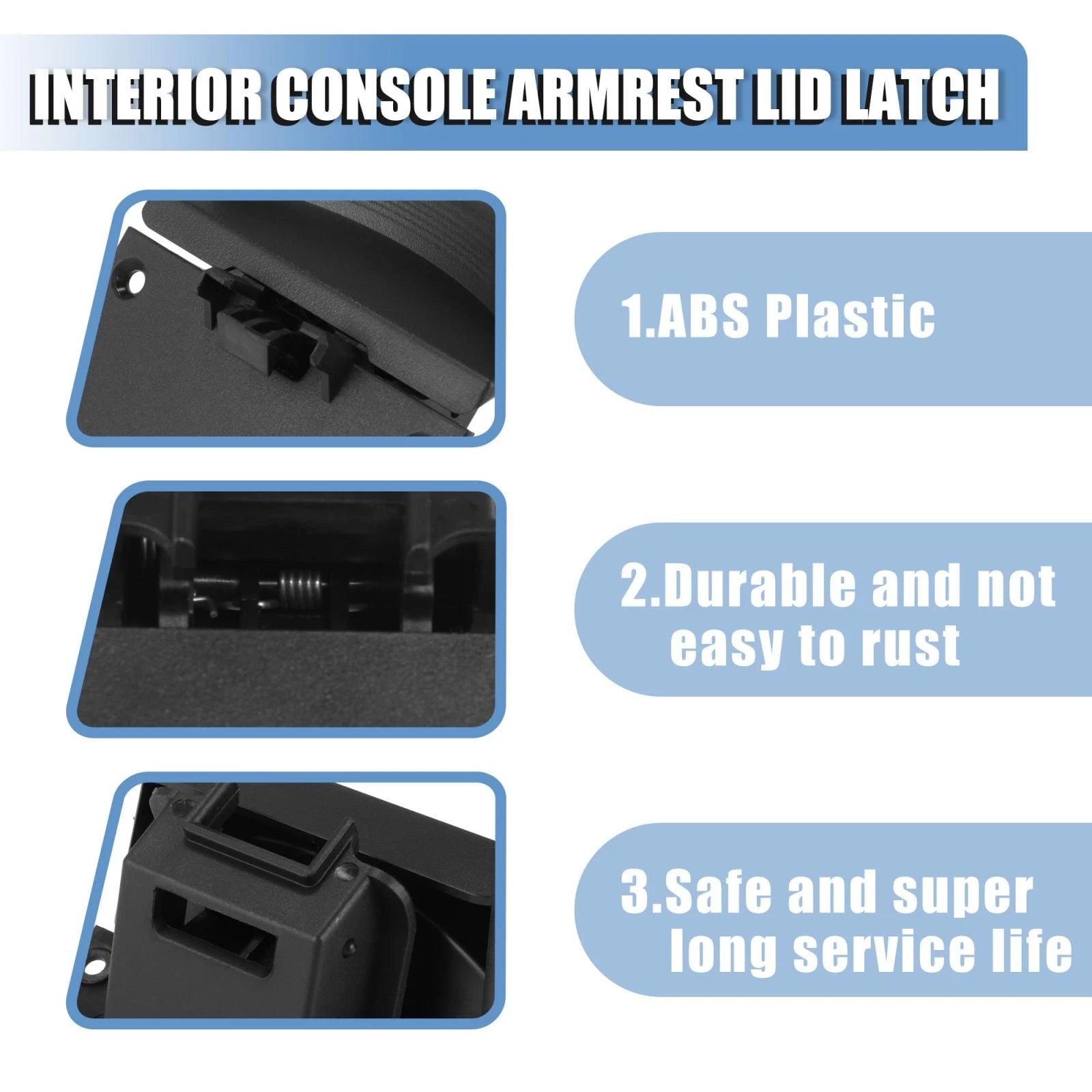 Console Armrest Lid Latch 5RQ83TX7AC for Dodge Ram 1500 2500 3500 4500 (2013–2018)