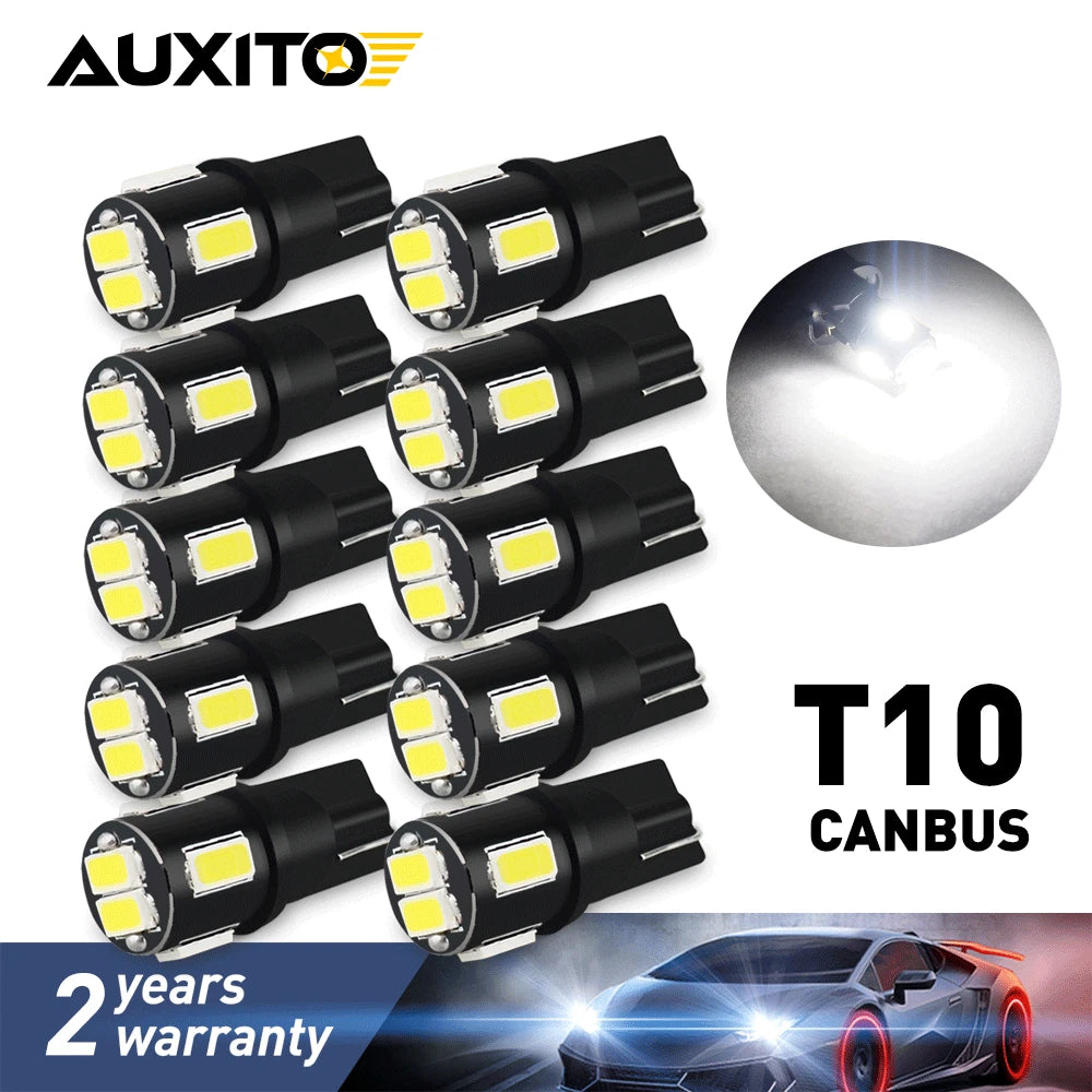Set of 2 Canbus 6000K LED License Plate Light Bulbs 168 194 T10 for