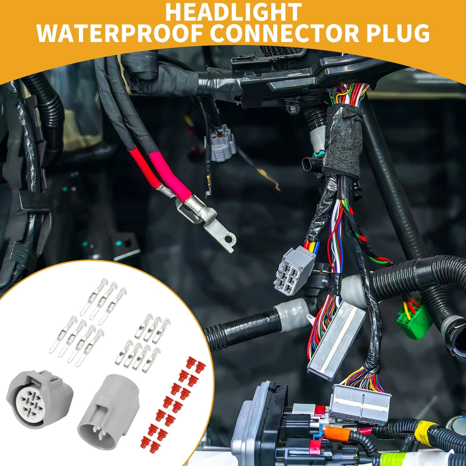 7 Pin Headlight Waterproof Connector Plug for Toyota Lexus (Set of 1)