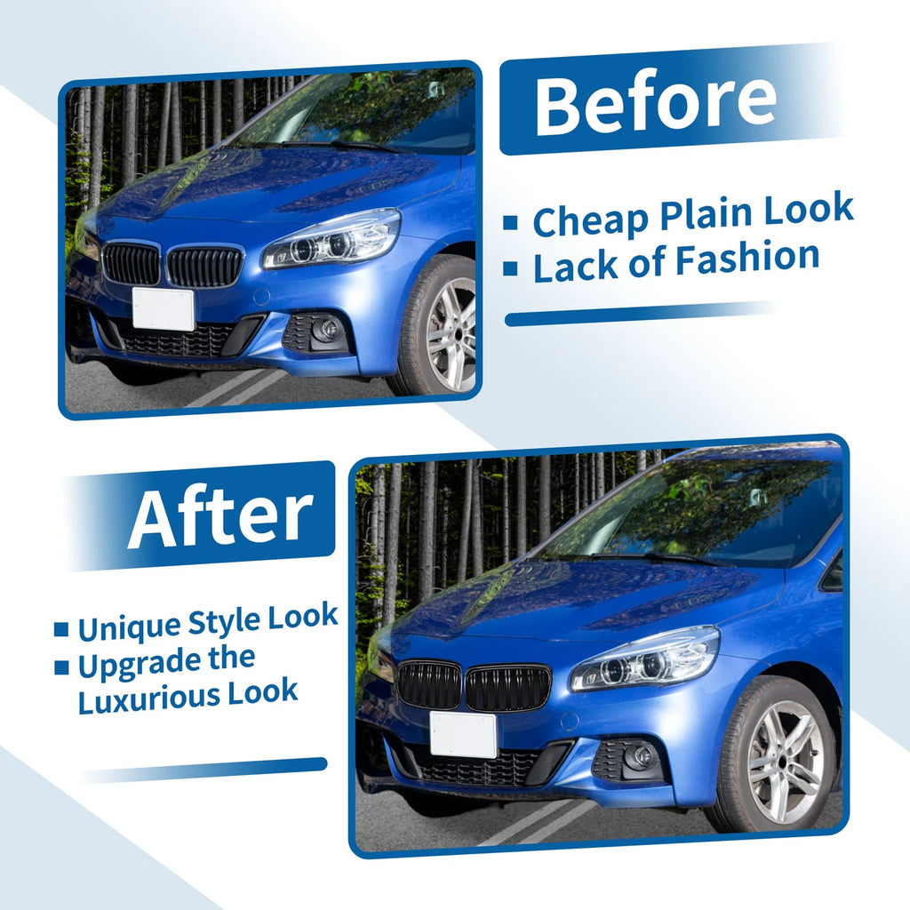 Pair Front Upper Bumper Grille for BMW 2 Series ActiveTourer (2014–2021)