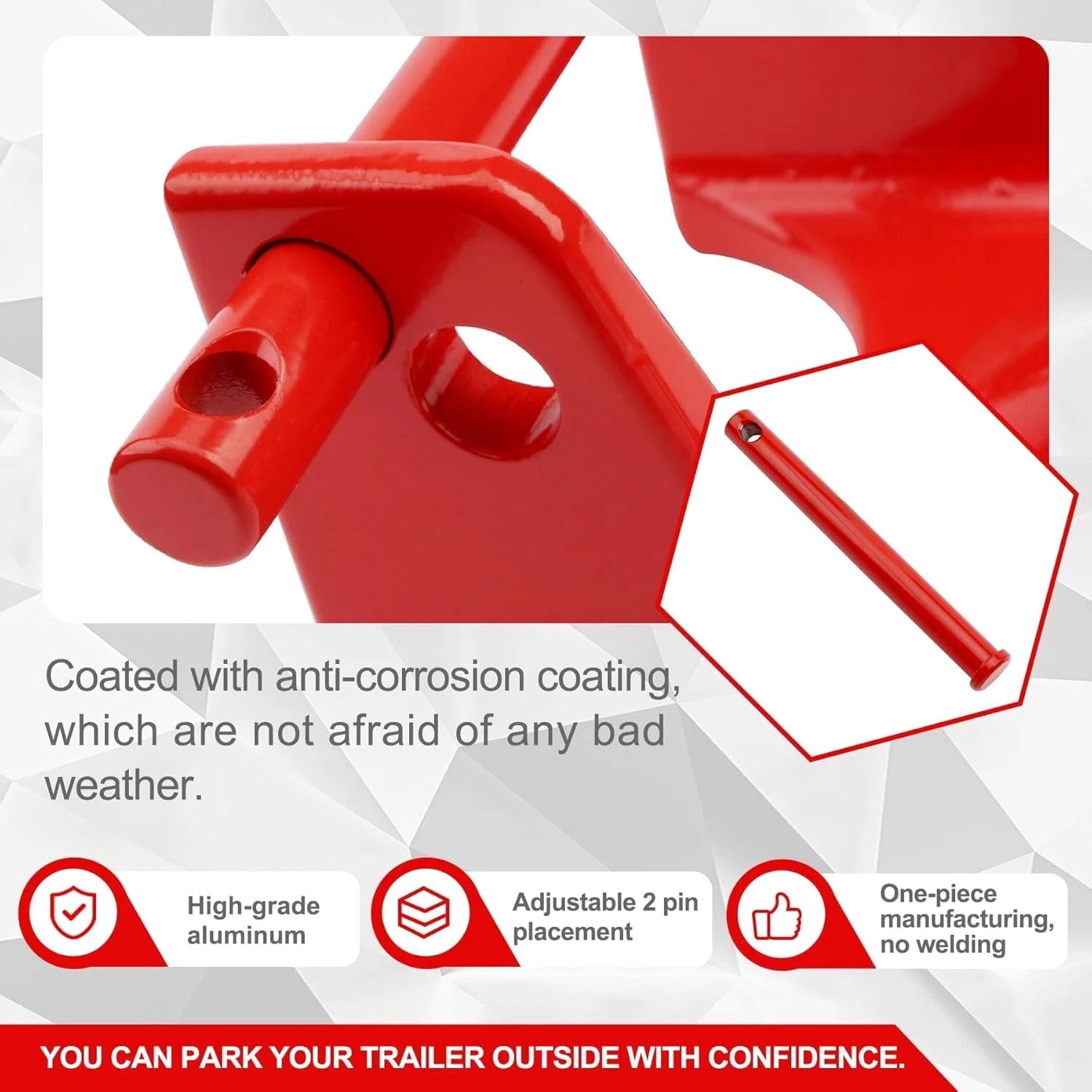 Gooseneck Trailer Lock for RVs and Trailers (Red)