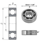 6201 Deep Groove Ball Bearing for Scooter Skateboard Wheel (12x32x10mm)