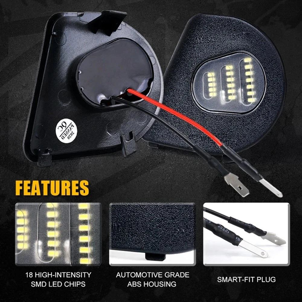 AUXITO White LED Under Side Mirror Puddle Light for Dodge RAM 1500 2500 3500 (2019â2023)