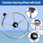 5-Spoke Stainless Steering Wheel for Marine (13.5 Inch)