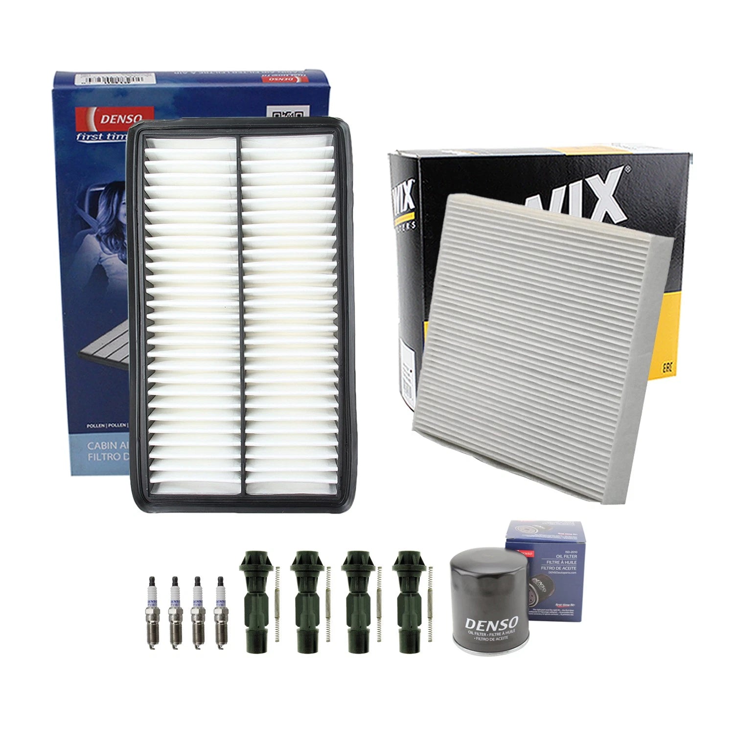 Denso Tune Up Kit & NGK Spark Plug Boot Kit for Mazda CX-7 (2010–2012)