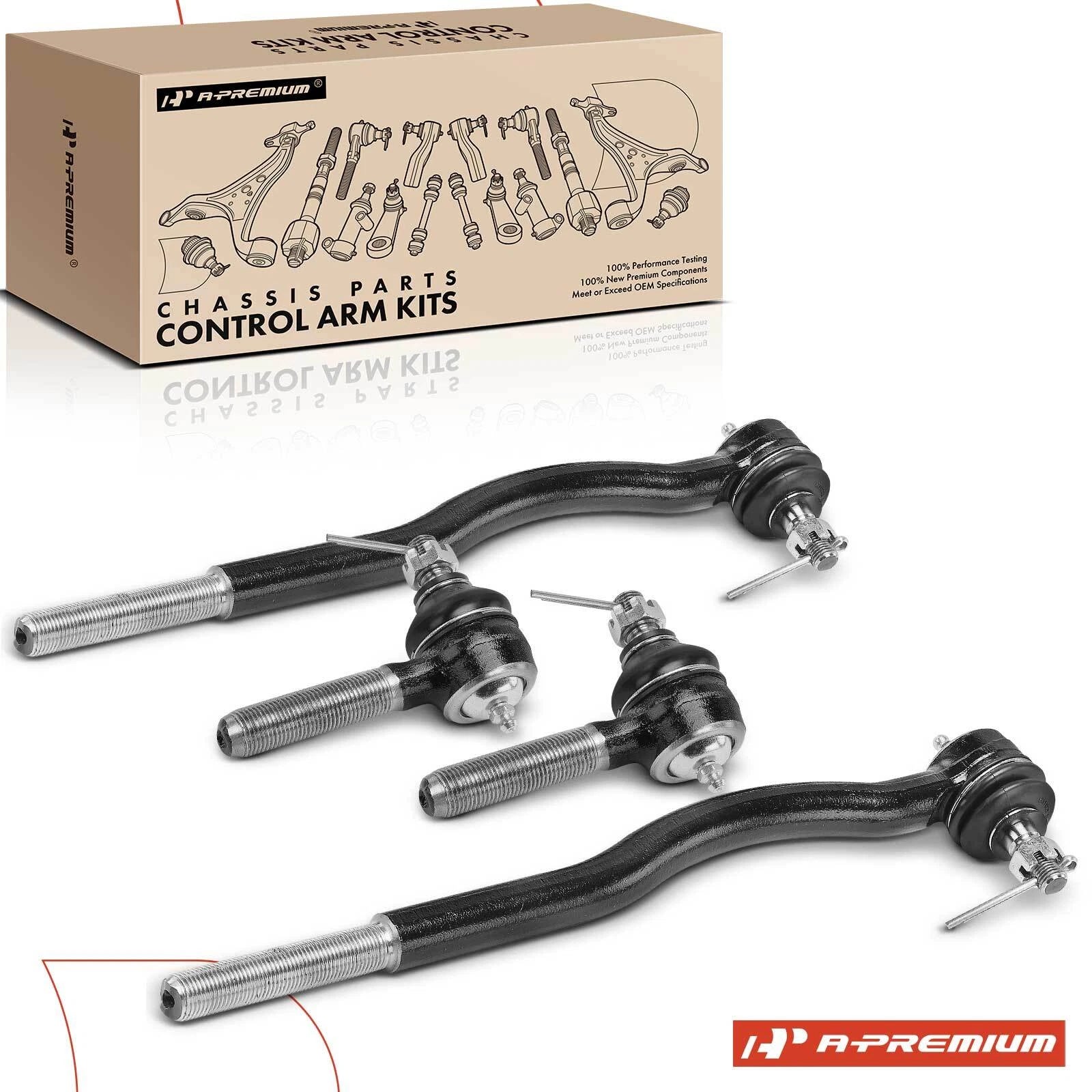 Set of 4 Front Inner Outer Tie Rods for Chevy Geo Tracker Suzuki Sidekick (1989–1998)