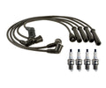 Denso 7mm Wire Set & 4 Double Platinum Spark Plugs for Ford 1.3L L4