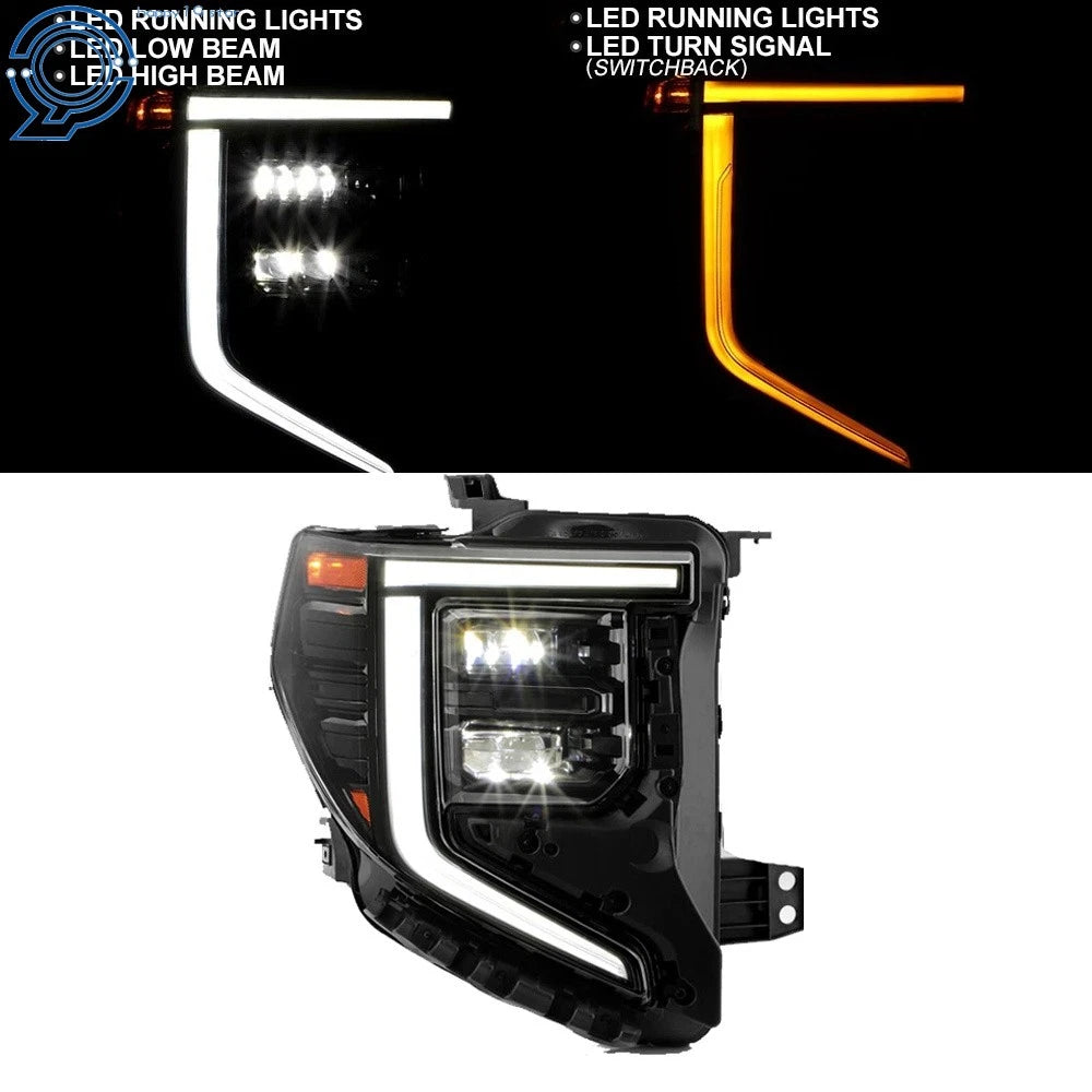 LED Headlight for GMC Sierra 1500 (2022–2024) Black Right Side