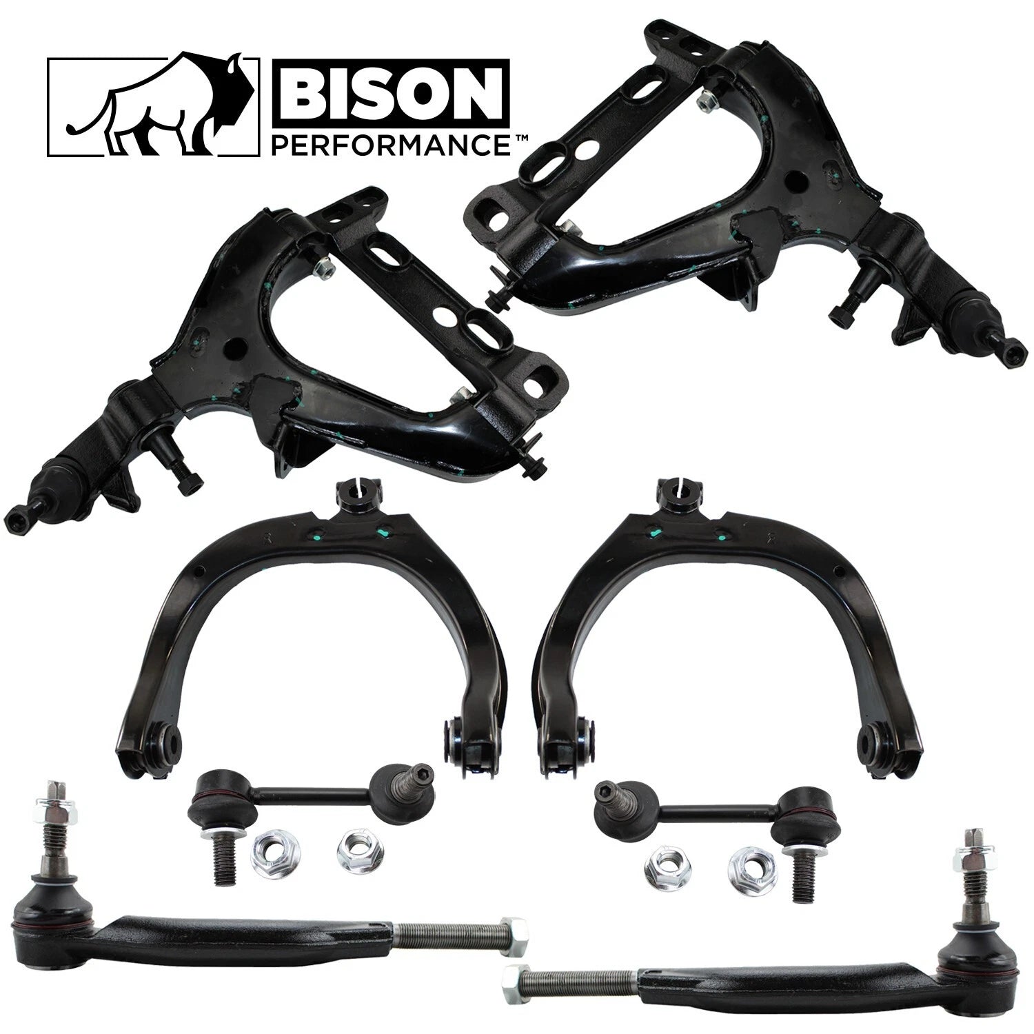 8pc Front Control Arm Sway Bar Outer Tie Rod Kit for Chevy GMC