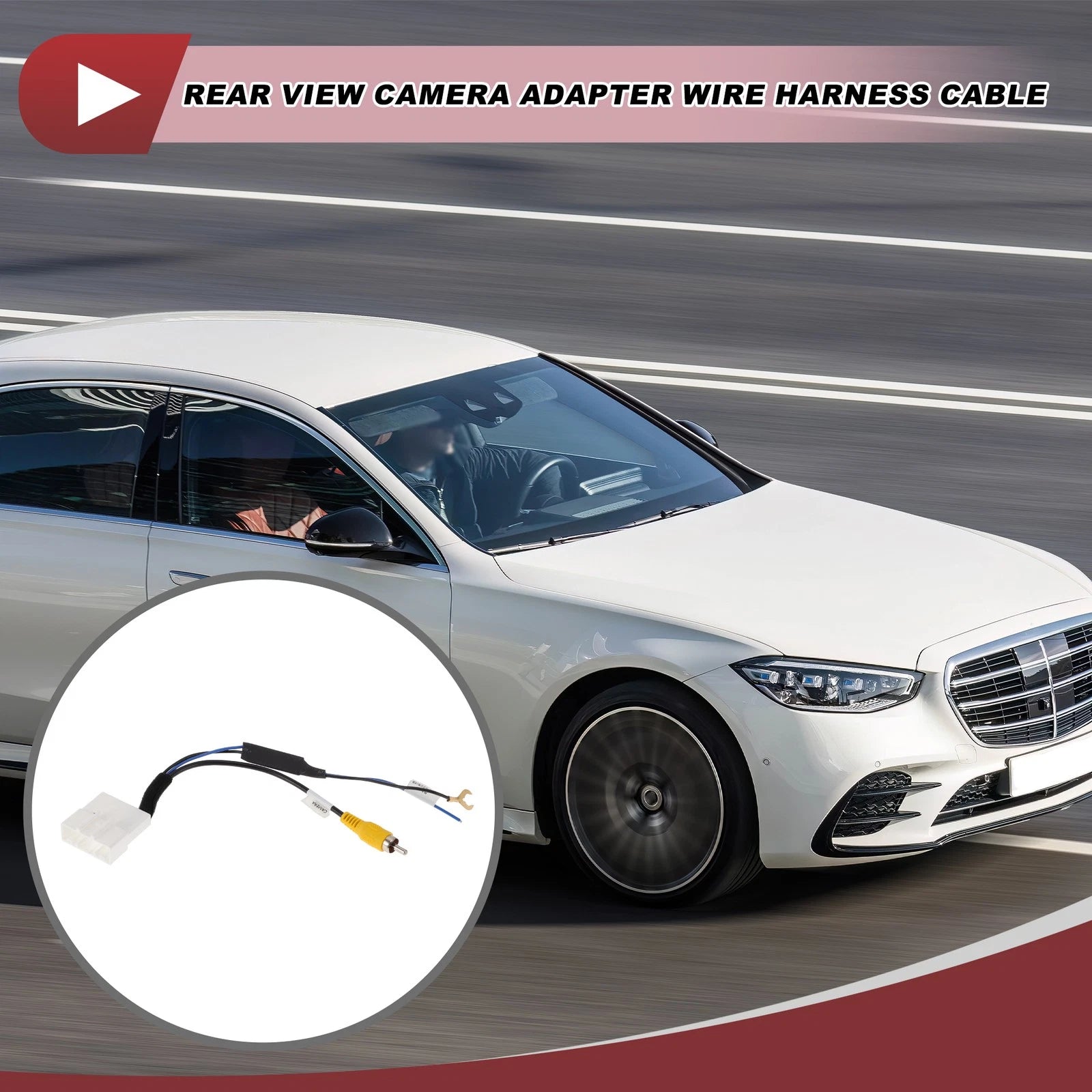 Rear View Camera Adapter Wire Harness Cable for Toyota (1 Pcs RCA 4 Pin)