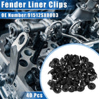40 Pcs Fender Liner Clips for Honda (Various Models)