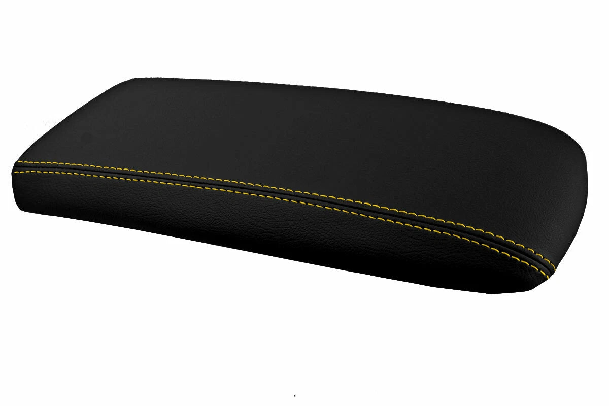 Leather Console Lid Armrest Cover for Ford Explorer (1995–2001) Yellow Stitch