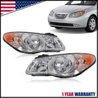 Set of 2 Halogen Headlights Assembly for Hyundai Elantra (2007–2010)