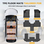 Set of 3 All Weather Floor Mats for Volkswagen Atlas (2018–2024)