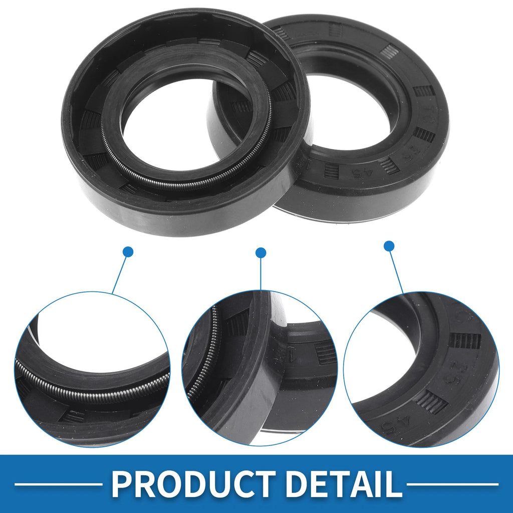 Set of 5 Oil Seal Rings for Rotary Shaft 25x45x10mm Nitrile Rubber