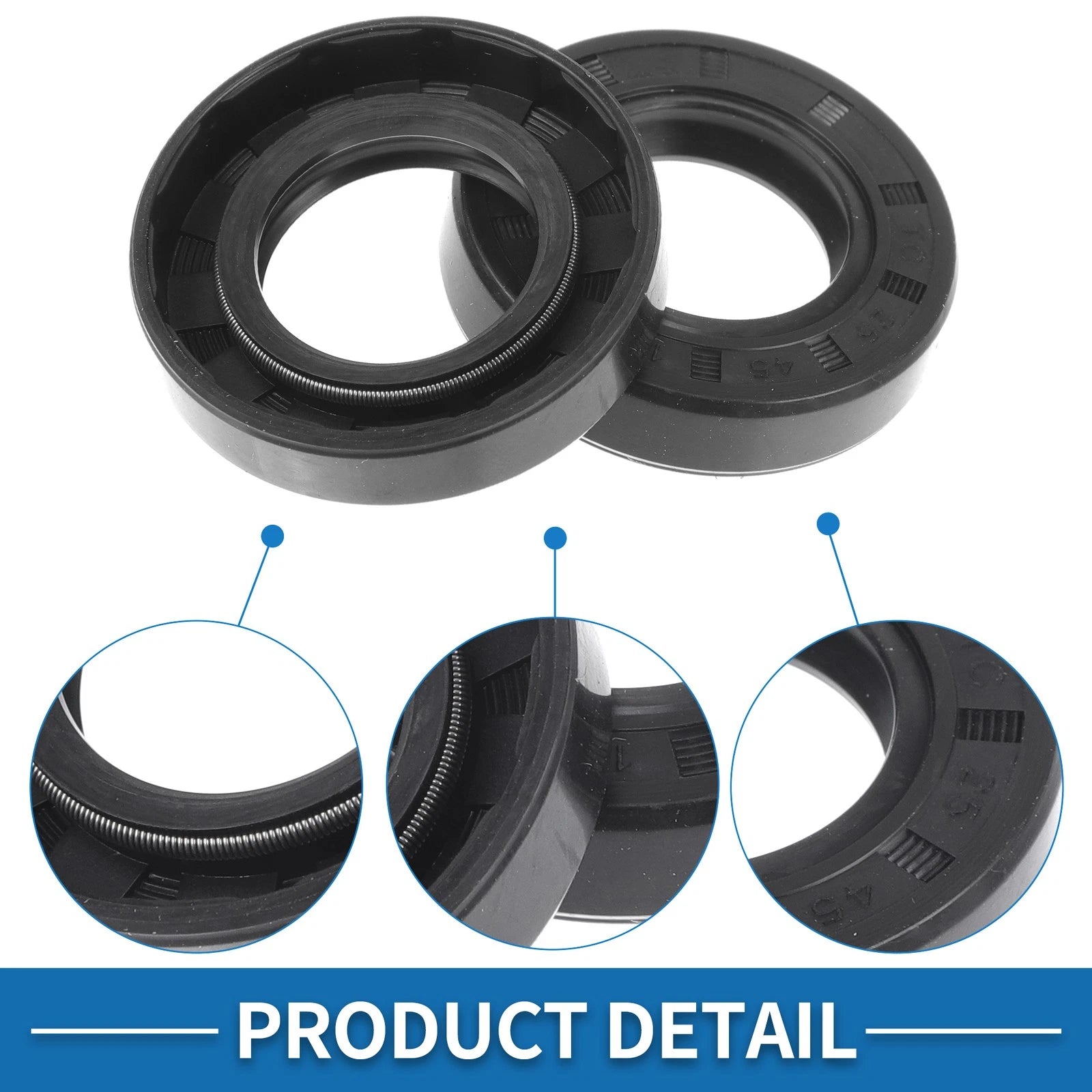 Set of 5 Oil Seal Rings for Rotary Shaft 25x45x10mm Nitrile Rubber