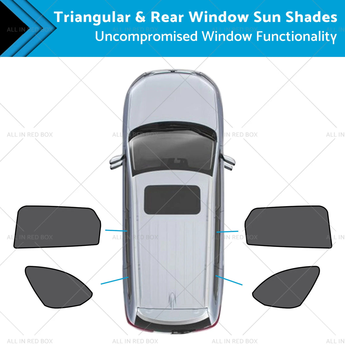 Set of 2 Triangular & Rear Window Sun Shades for Mazda CX-9 (2016–2025) UVA Protection