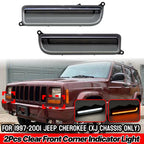 Clear LED Front Corner Turn Signal Parking Light for Jeep Cherokee XJ (1997–2001)