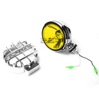 6" Round Bull Bar Fog Light Lamps for Universal Vehicles (Chrome, Yellow Lens)