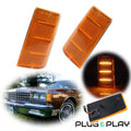Set of 2 Yellow Amber Side Marker Lights for Pontiac Parisienne Bonneville Safari