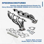 Exhaust Header for Chevy Silverado 1500 2500HD 3500HD (2002–2016)