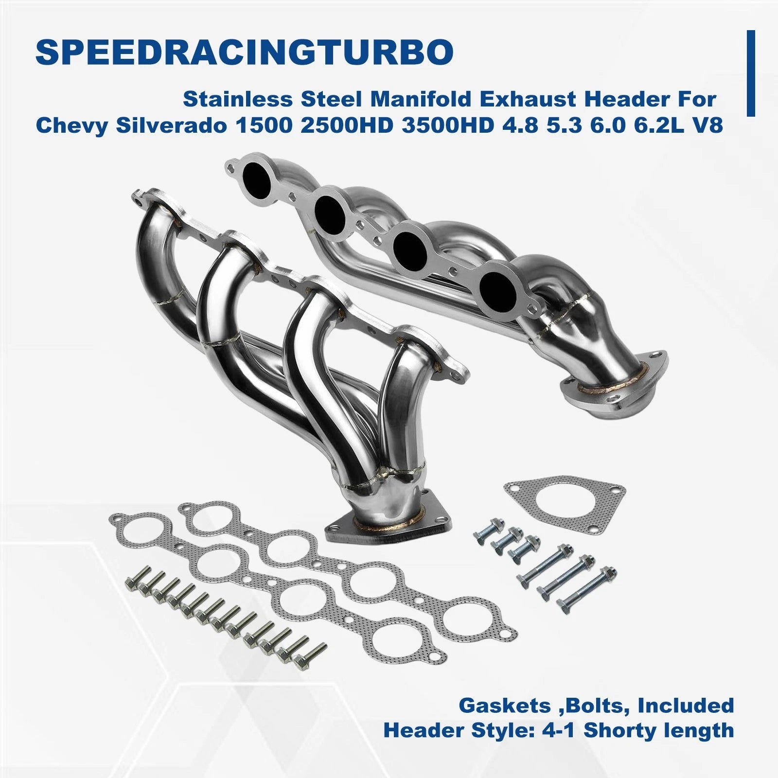 Exhaust Header for Chevy Silverado 1500 2500HD 3500HD (2002–2016)