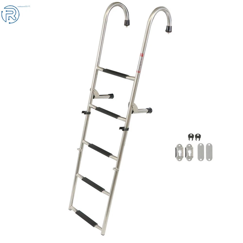 2-Step & 3-Step Stainless Steel Folding Ladder 400 lb Limit
