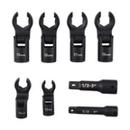 Set of 8 Flex Head Flare Nut Wrenches for Automotive Repair