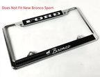 License Plate Frame Chrome Metal for Ford Bronco (2021–2024) Black Script