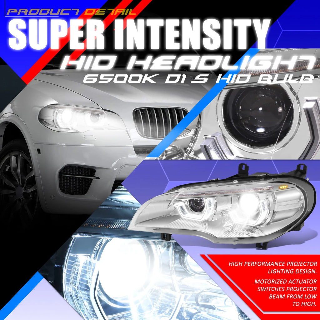 AFS LED Projector Sequential Headlights for BMW X5 (2011–2013) Chrome/Clear