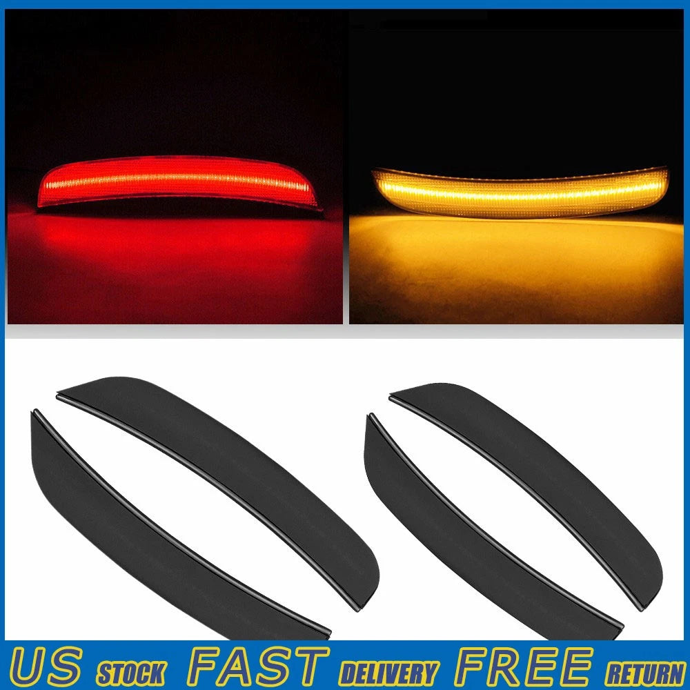 4X Front & Rear Bumper Side Marker Lights Amber/Red for Chrysler 300 (2015–2023)