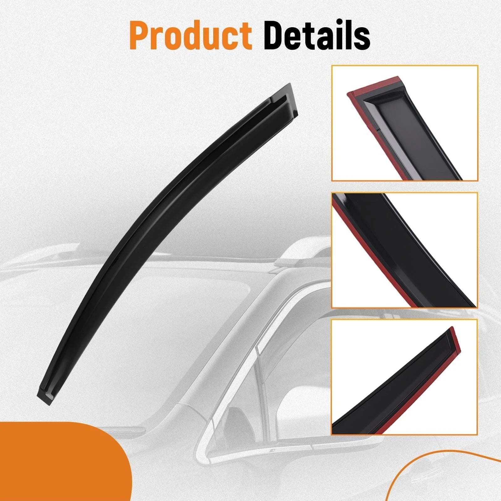 Set of 4 Window Visor Rain Guard Deflectors for Toyota RAV4 (2013–2018)