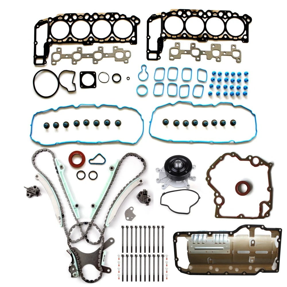 Set of 10 Timing Cover Gasket Head Bolts Oil Pan Gasket for 03 Dodge Ram 1500 4.7L V8