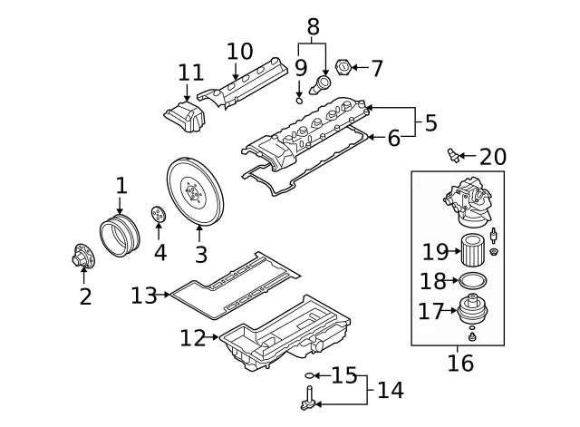 Oil Pan Gasket for BMW (11137836361)