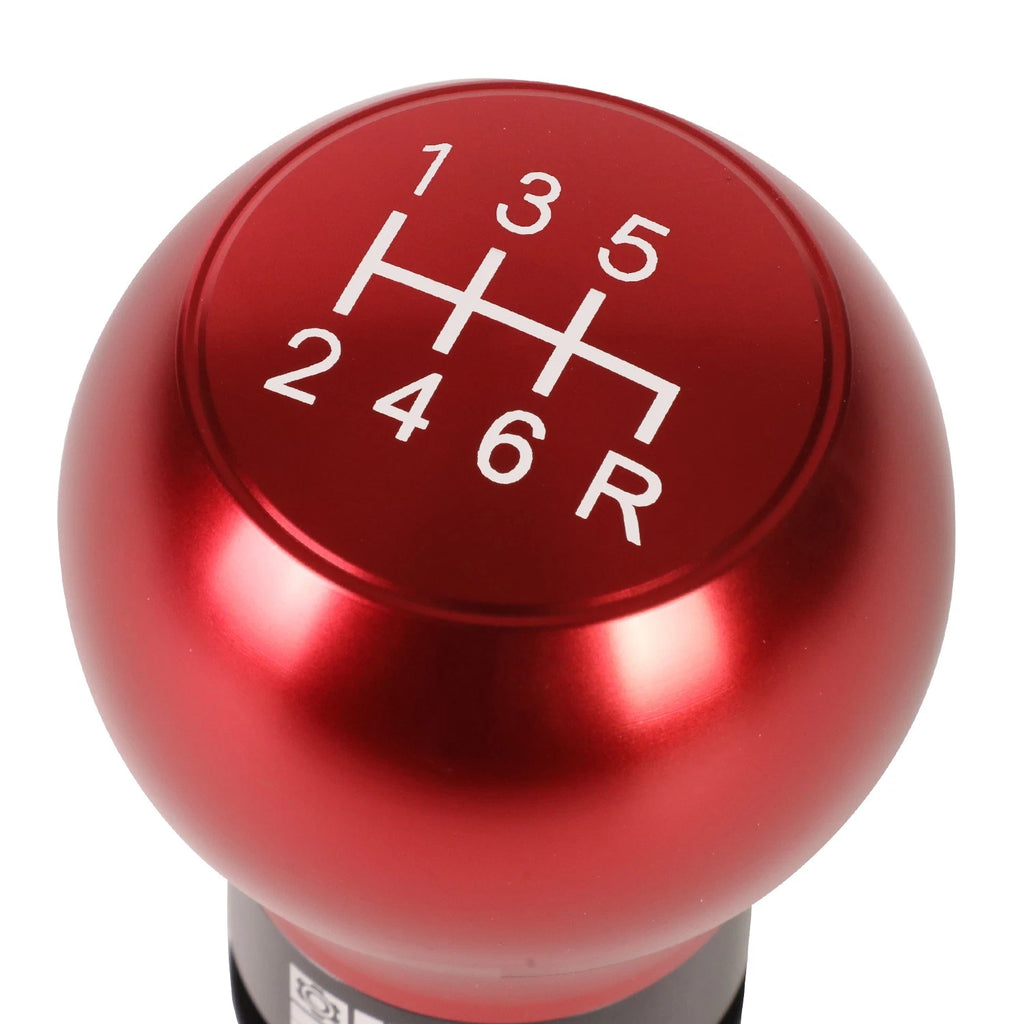 J2 Universal Aluminum Shift Knob Red Teardrop Style with Thread Adapters