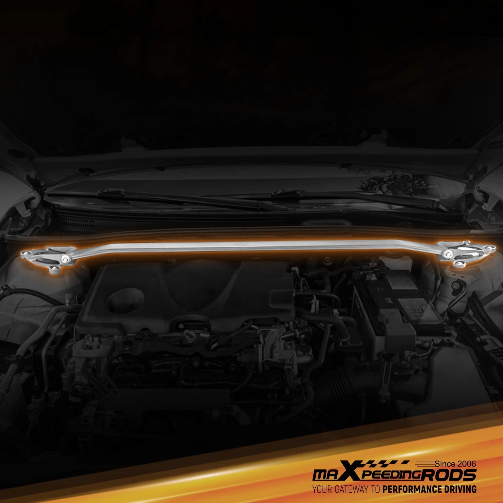 Aluminum Front Upper Strut Bar Tower Brace for Toyota Camry (2018–2024)