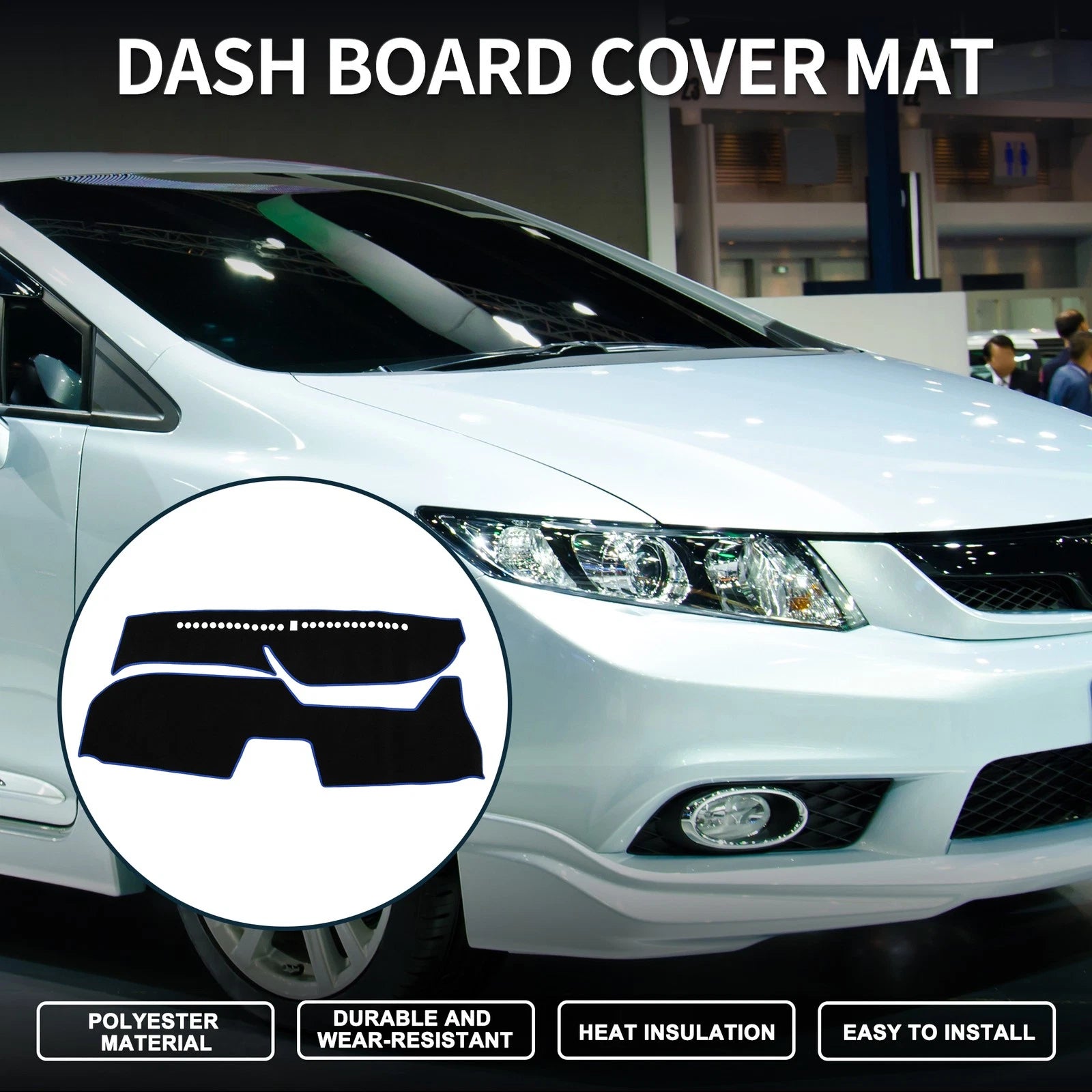 Dashboard Cover Mat for Honda Freed GB5/GB6/GB7/GB8 (2016–2023) Black Blue