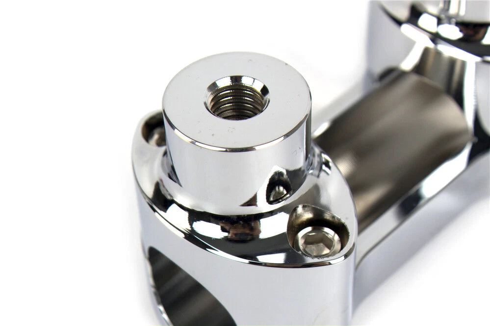 4" Tall Chrome Handlebar Riser/Top Clamp for Harley