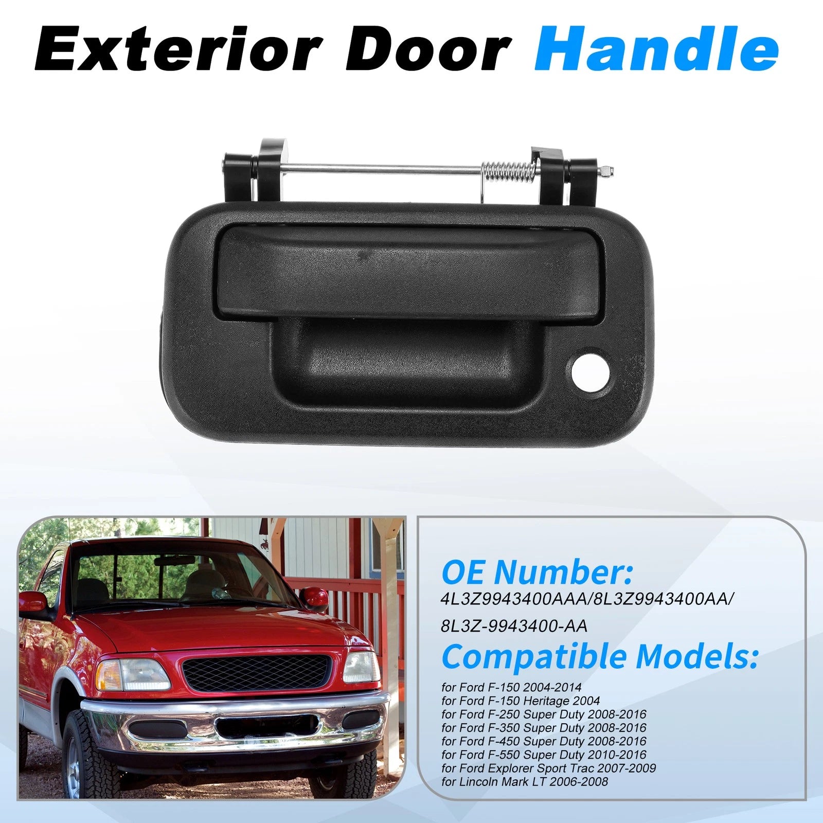 Tailgate Door Handle for Ford F-150 (2004–2014) 4L3Z9943400AAA/8L3Z9943400AA Black
