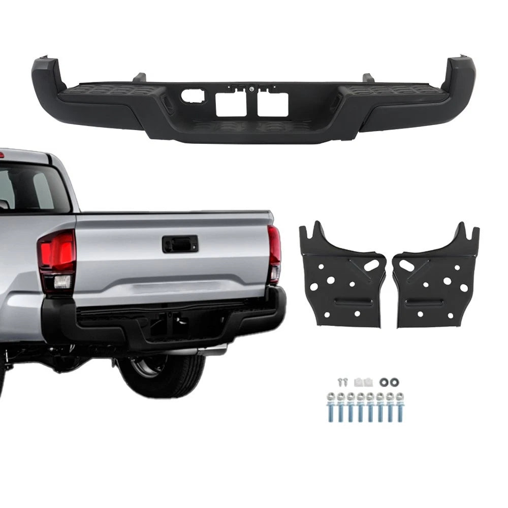 Rear Step Bumper for Toyota Tacoma (2016–2023) - Powdercoated Black Steel