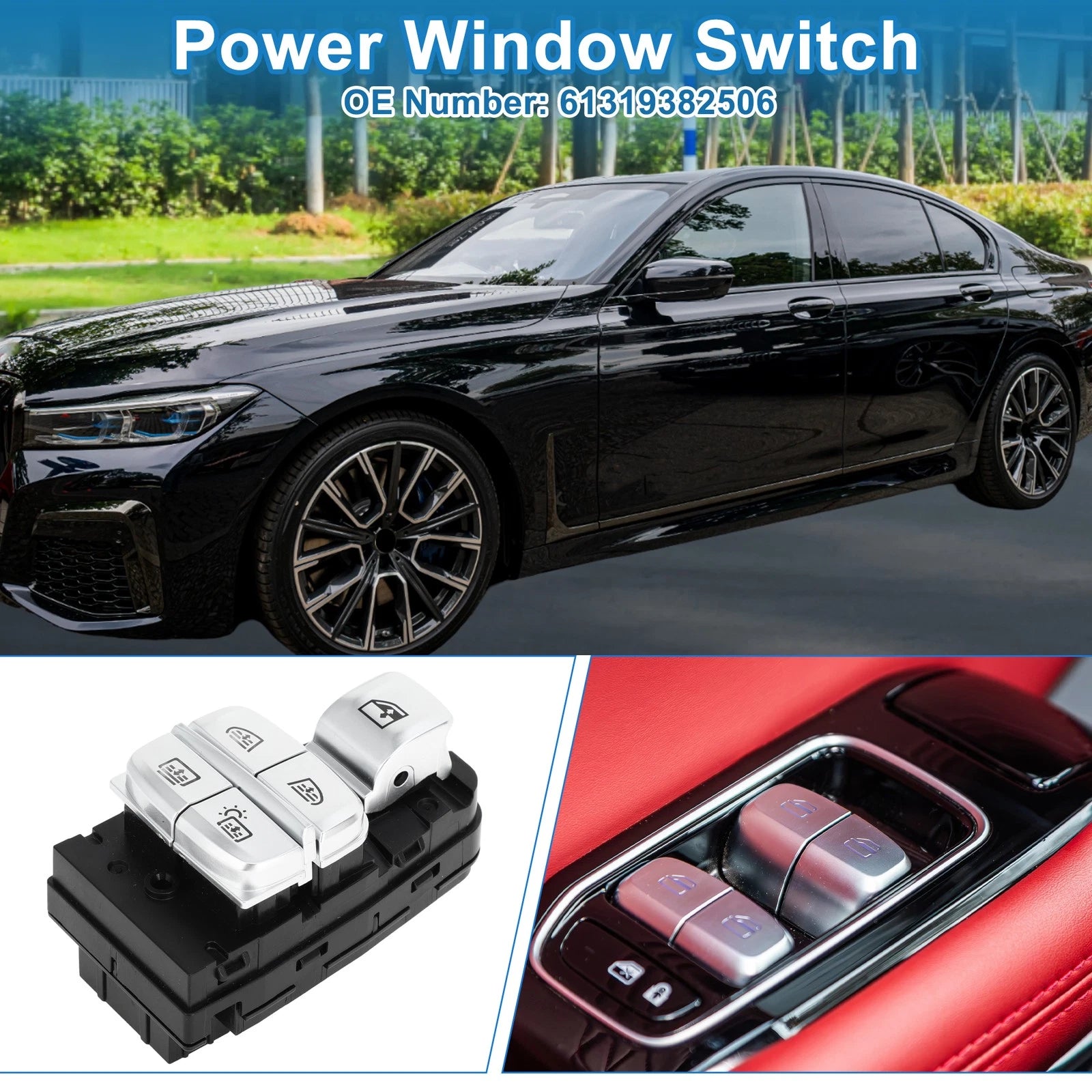Power Window Switch for BMW 740i 750i (1995–2001) No. 61319382506