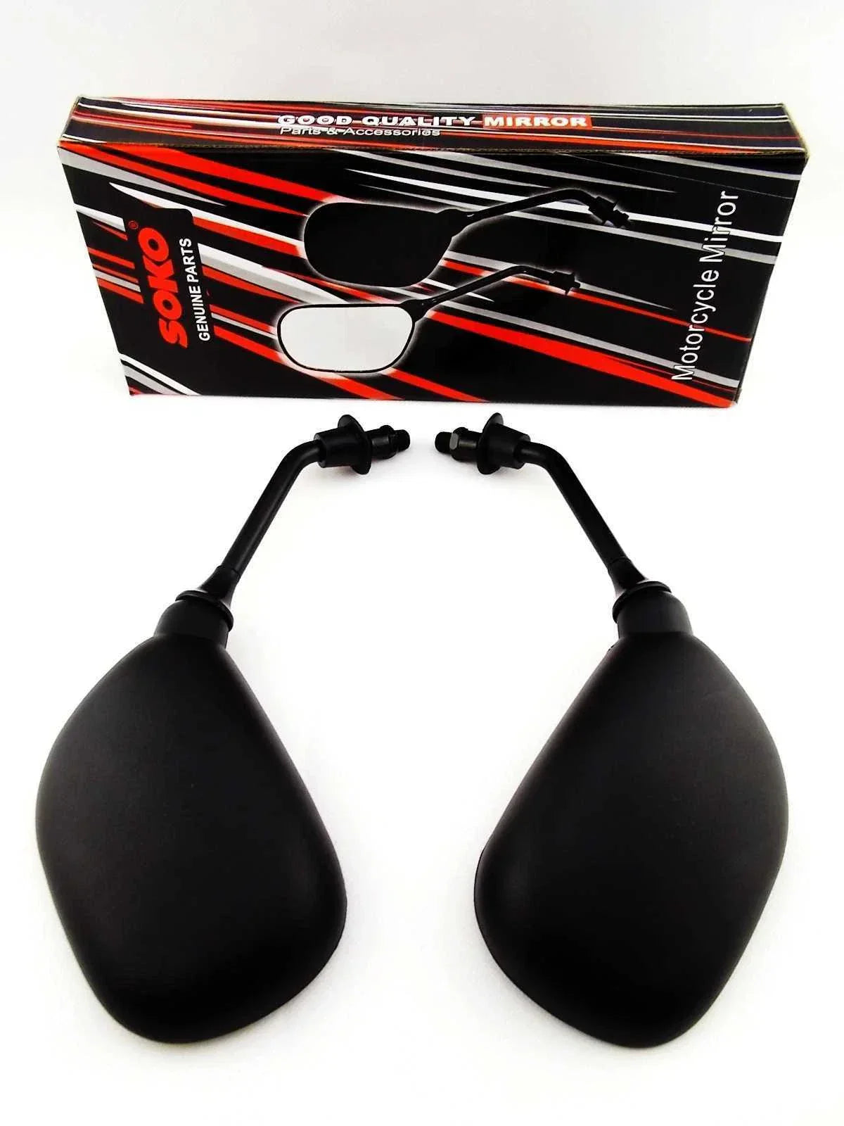 Black Oval Soko Rear View Mirrors for Kawasaki W650 (1999-2010)