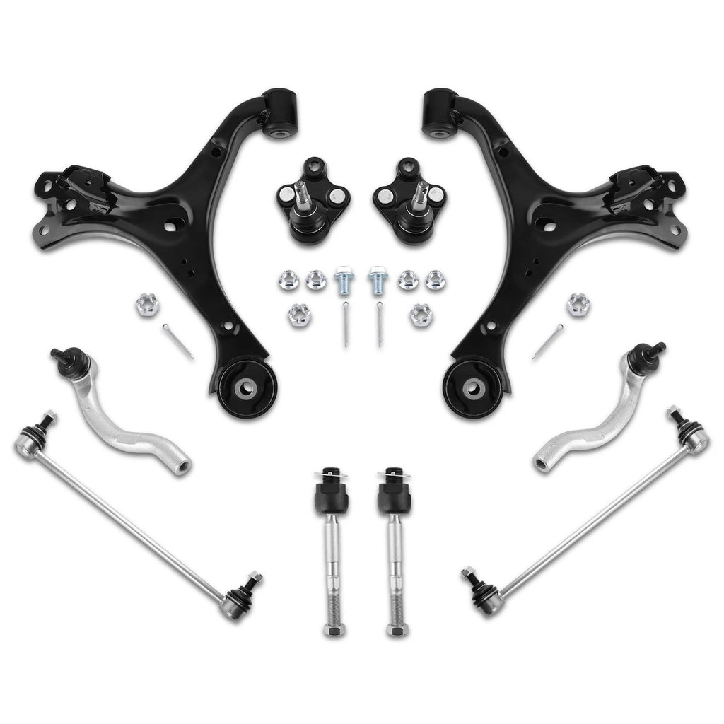 8x Front Lower Control Arms Sway Bar Tie Rods Kit for Honda Civic (2012–2015)