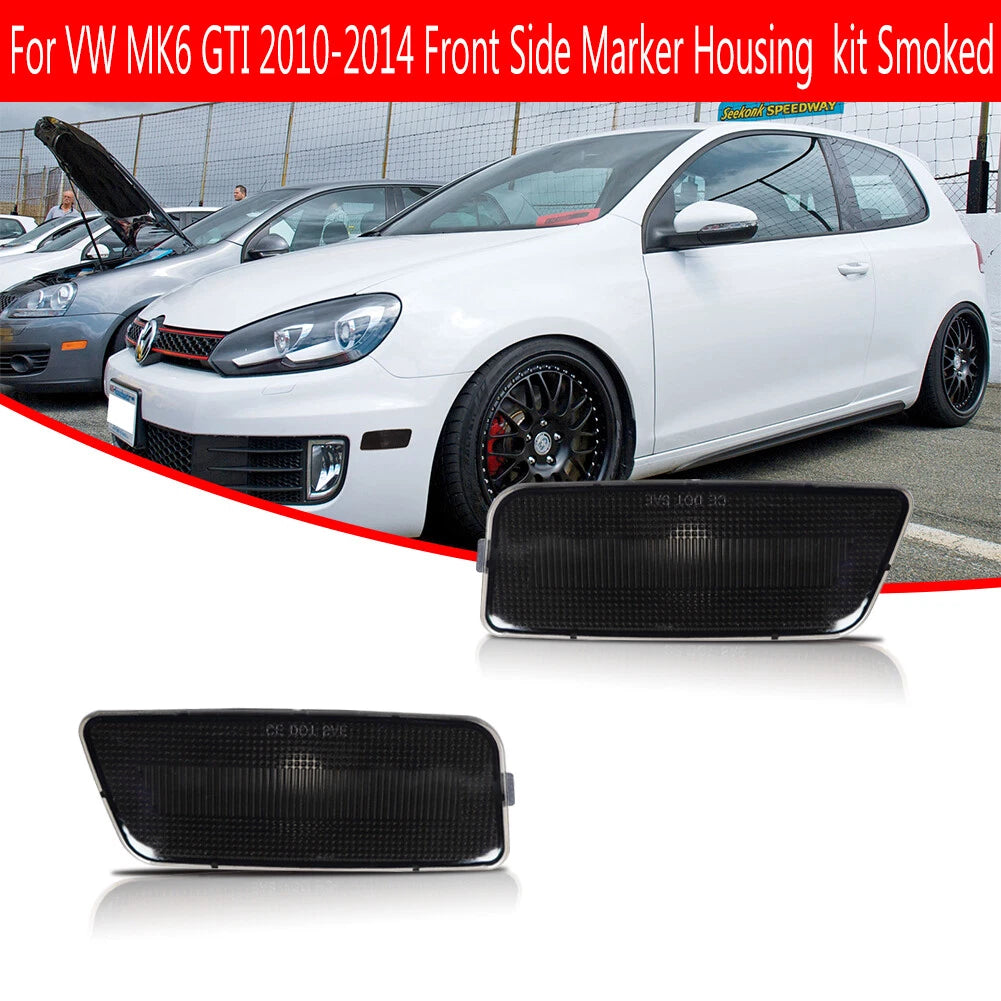 Smoked Lens Front Side Marker Lights for VW MK6 Golf GTI (2010–2014)