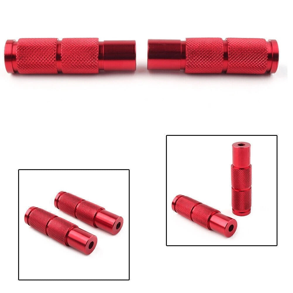 Foot Pegs Set of 2 for Universal Motorcycle Bike Racing Red